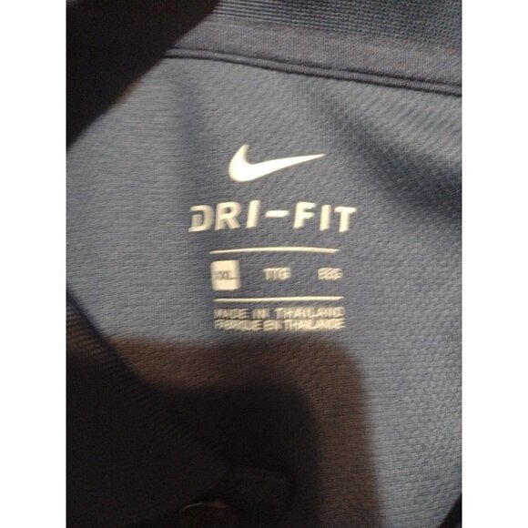 NWT New Nike Dri Fit Short Sleeve Polo Shirt Golf 2XL Navy Blue Polyester - Picture 9 of 13